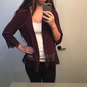 Maroon cardigan